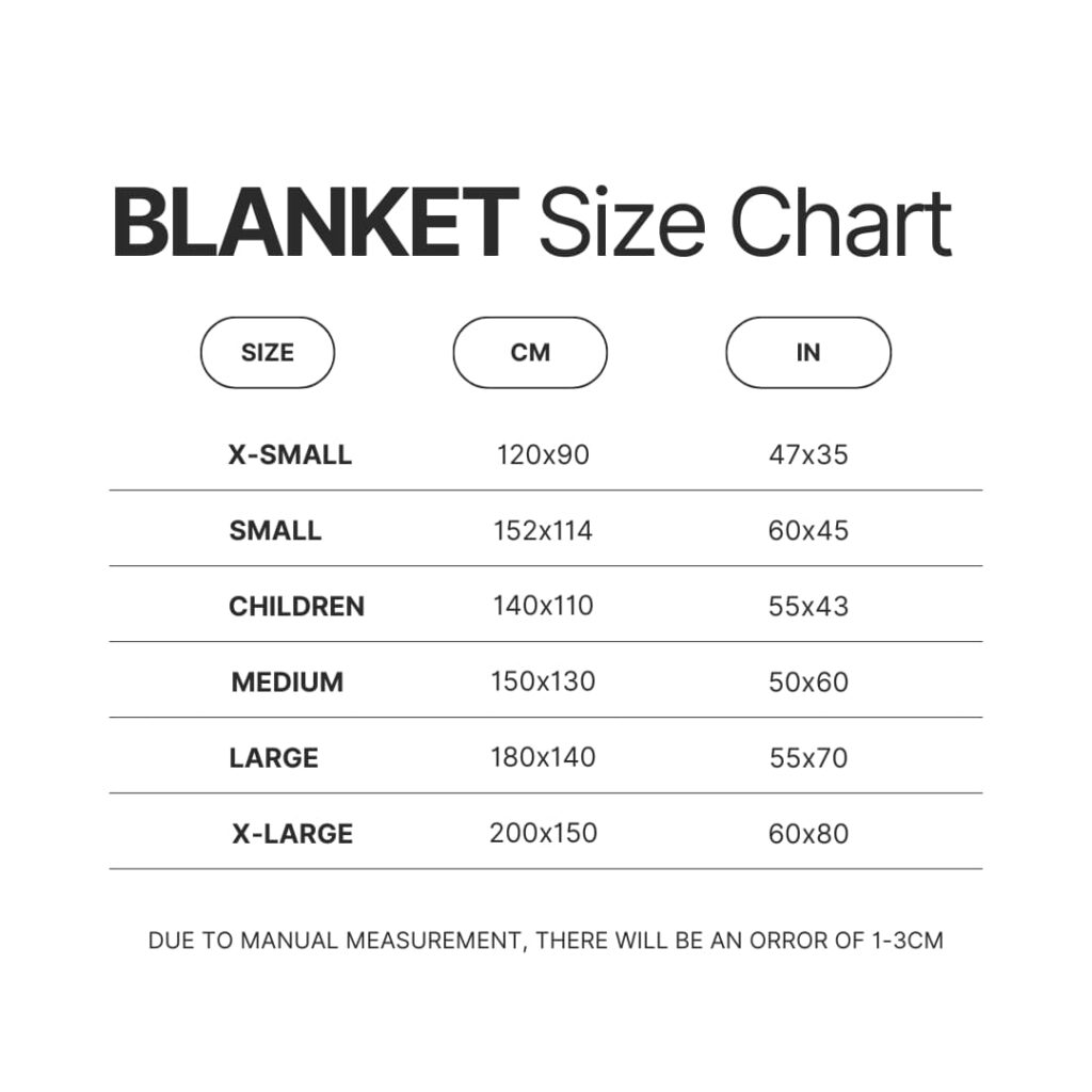 Blanket Size Chart - The Apothecary Diaries Store