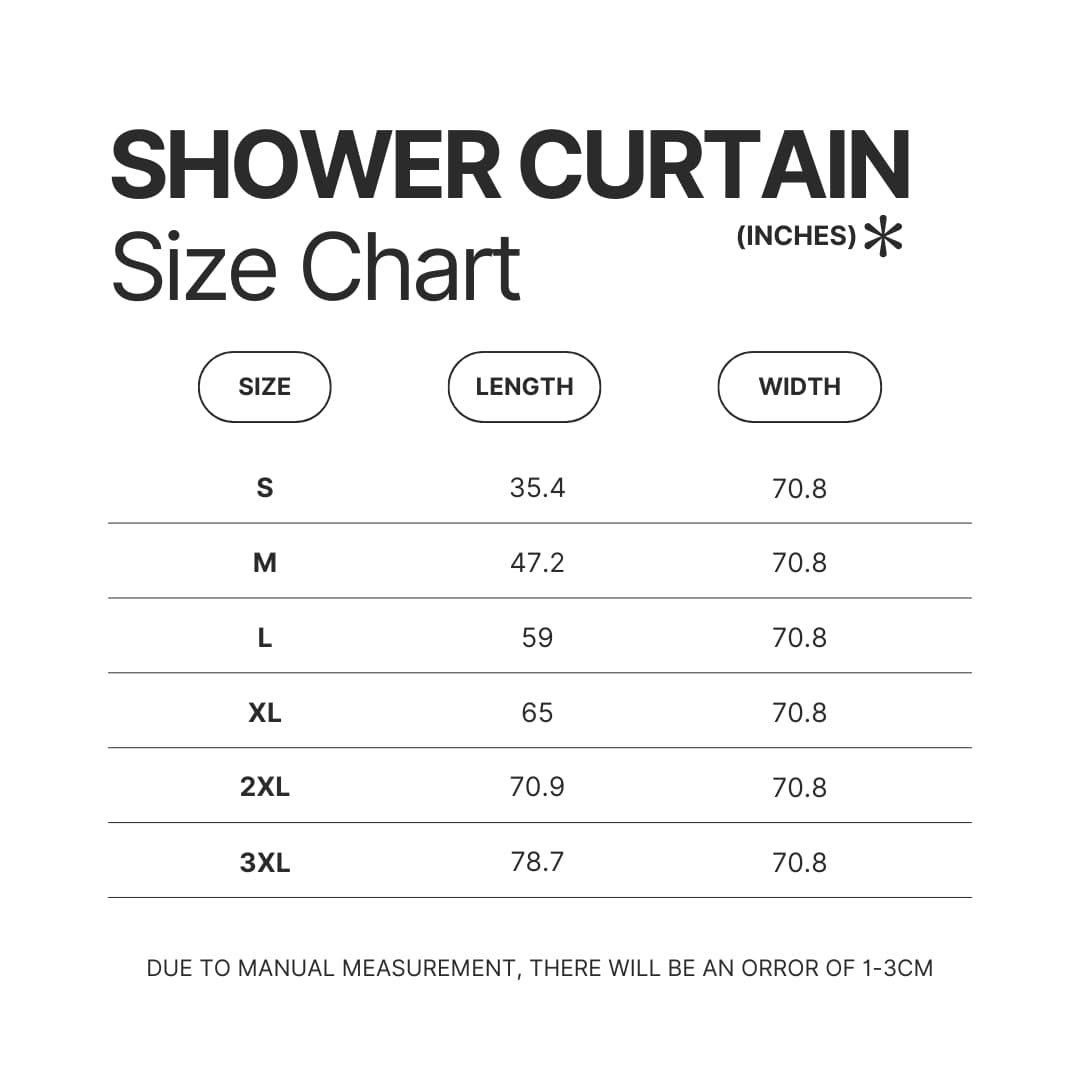 Shower Curtain Size Chart - The Apothecary Diaries Store