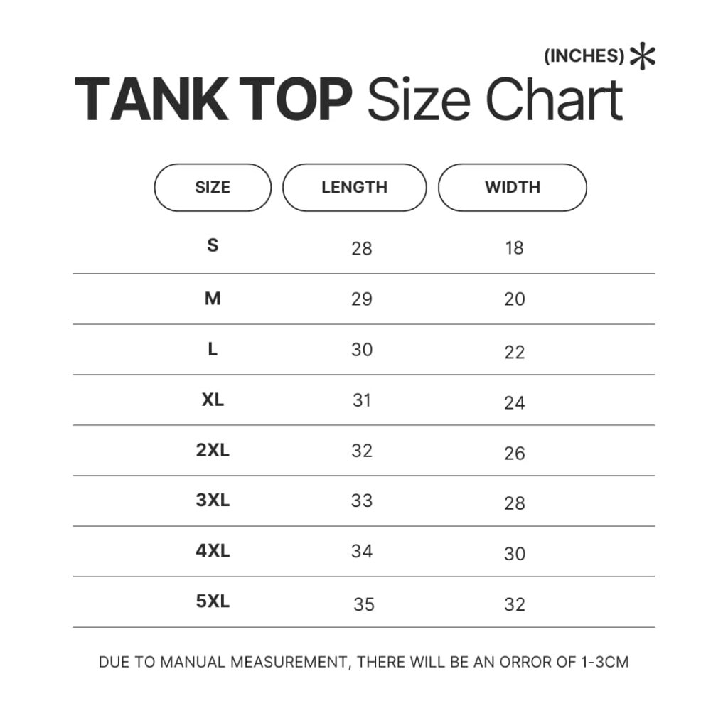 Tank Top Size Chart - The Apothecary Diaries Store