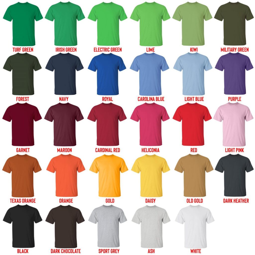 t shirt color chart - The Apothecary Diaries Store